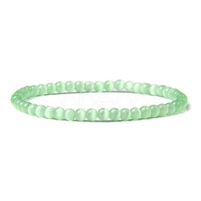 4mm Round Cat Eye Beads Bracelet for Men LS-KG3069-4-1