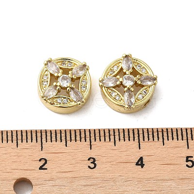 Rack Plating Brass Micro Pave Cubic Zirconia Beads KK-K377-18G-1