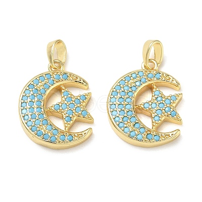 Brass Rhinestone Pendants RB-CBA6BF7-01G-1