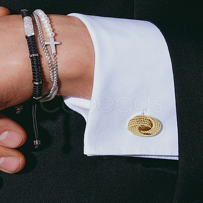 1 Pair Brass Cufflinks BUTT-LP0002-04G-1