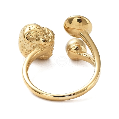 304 Stainless Steel Open Cuff Ring Findings STAS-K263-03G-1