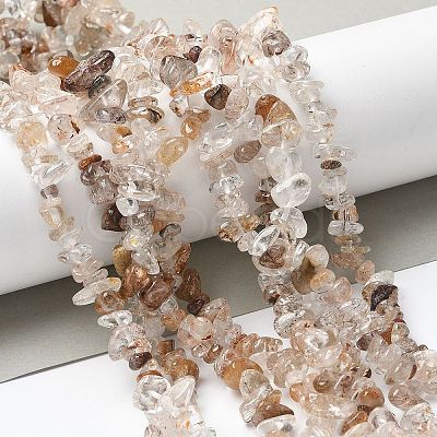 Natural Rutilated Quartz Beads Strands X-G-M205-96-1