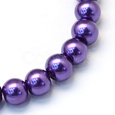 Baking Paint Pearlized Glass Pearl Round Bead Strands HY-Q003-4mm-76-1
