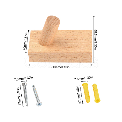Wood Clothes Hanger Hook AJEW-WH0182-93B-1
