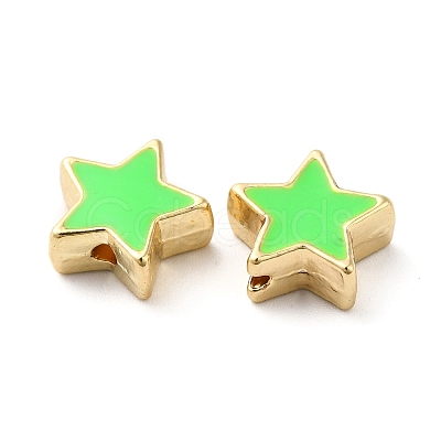 Rack Plating Alloy Enamel Beads ENAM-F146-19G-01-1