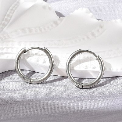 Tarnish Resistant 201 Stainless Steel Huggie Hoop Earrings EJEW-L250-01I-P-1
