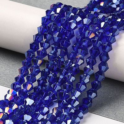 Transparent Electroplate Glass Beads Strands LS-GLAA-F029-4mm-A06-1