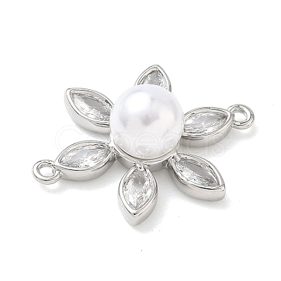 Brass Pave Cubic Zirconia Connector Charms KK-P342-04P-1