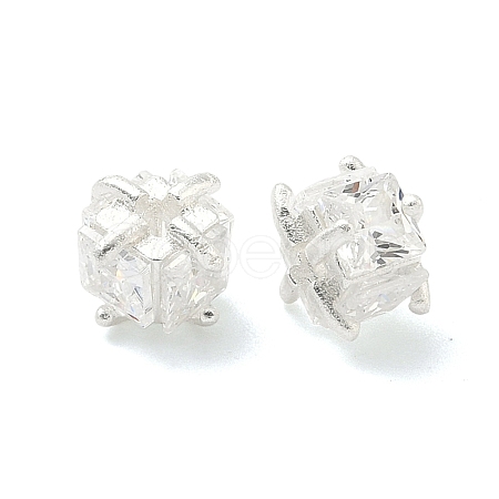 Brass Pave Cubic Zirconia Beads KK-H532-21A-S-1