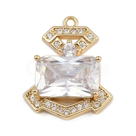 Brass Micro Pave Cubic Zirconia Pendants KK-S339-05G-1