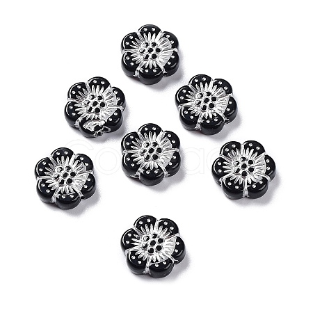 Black Opaque Acrylic Beads OACR-G016-32B-1