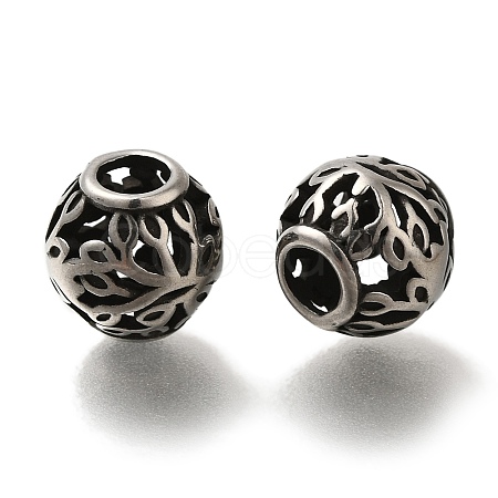 304 Stainless Steel European Beads STAS-D191-05E-AS-1