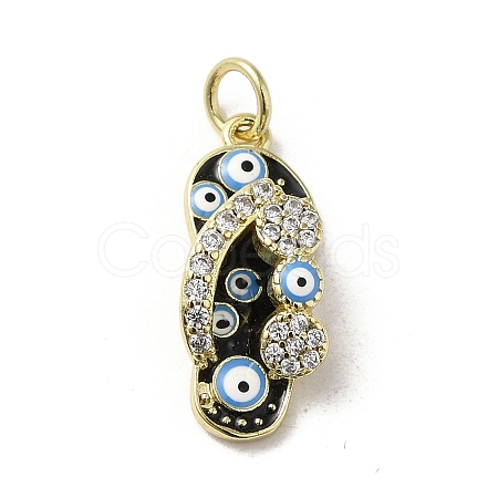 Brass Micro Pave Cubic Zirconia Pendants KK-E092-19G-03-1