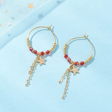 Star Glass Hoop Earrings EJEW-MZ00673-02-1