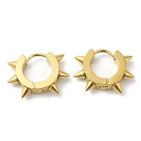 PVD Vacuum Plating 201 Stainless Steel Spike Hoop Earrings EJEW-A098-04G-1