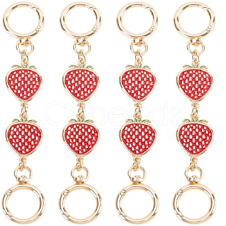 Alloy Enamel Strawberry Link Bag Straps Extender Chains FIND-WH0110-384-1