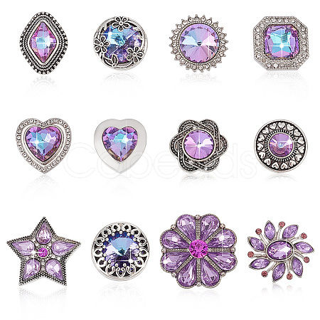 1 Set Alloy Rhinestone Snap Buttons DIY-PH0021-04-1