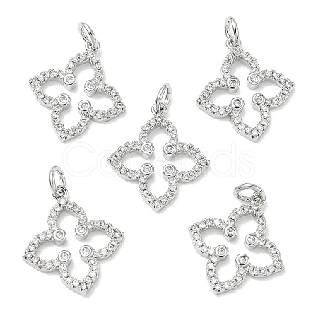SHEGRACE Brass Micro Pave Clear Cubic Zirconia Pendants XGRQ3P670-637P-1
