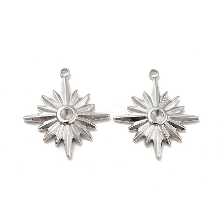 Non-Tarnish 304 Stainless Steel Pendant Rhinestone Settings LS-STAS-I197-013P-1