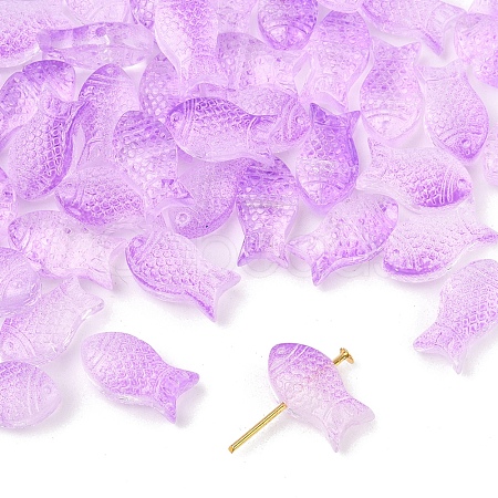 50Pcs Transparent Spray Painted Glass Beads GLAA-FS0002-06B-1