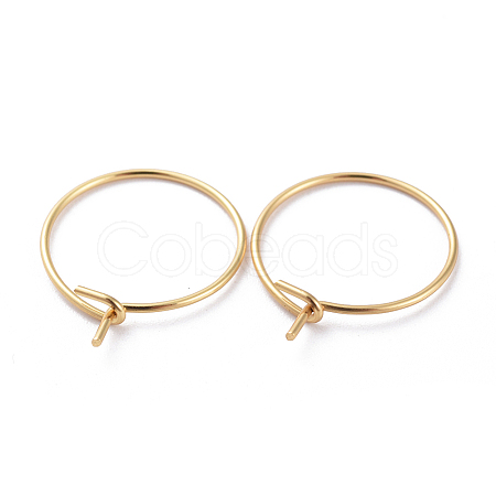316 Surgical Stainless Steel Hoop Earrings Findings STAS-K146-039-35mm-G01-1