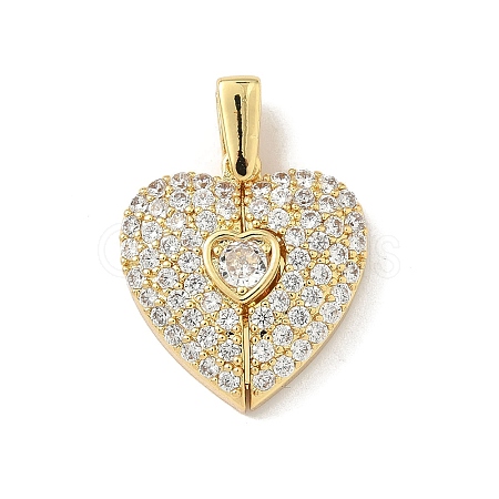 Brass Micro Pave Cubic Zirconia Pendants X-KK-F905-01G-02-1