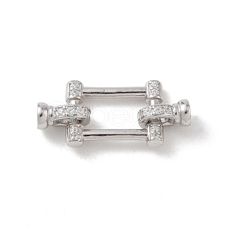 925 Sterling Silver Micro Pave Clear Cubic Zirconia Fold Over Clasps SE-CBAF1B0-04P-1