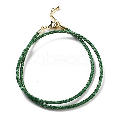 Polyester Cord Braided Necklace Makings MAK-L043-03G-15-1