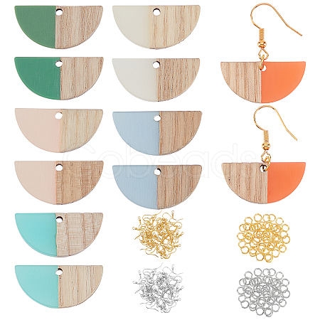 DIY Dangle Half Round Earring Making Kits DIY-OC0006-04-1