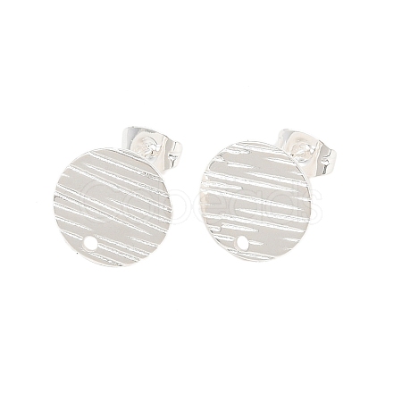304 Stainless Steel Ear Stud Findings STAS-O119-17C-S-1