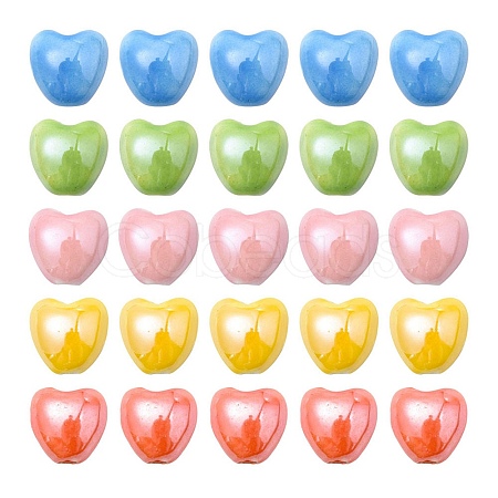 25Pcs 5 Colors Glazed Porcelain Beads PORC-YW0001-02-1