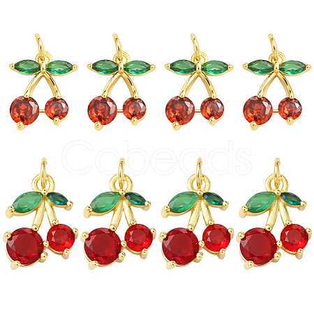 8Pcs 2 Styles Brass Charms KK-SC0006-89-1
