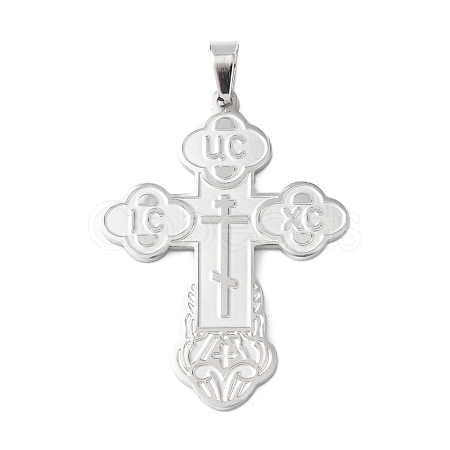 Russian Orthodox Cross 304 Stainless Steel Pendants STAS-D202-01P-1