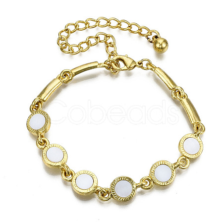 Electroplated Alloy Link Bracelets BJEW-T012-010-RS-1