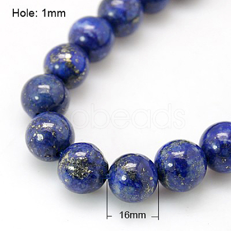 Natural Lapis Lazuli Beads Strands X-G-G087-16mm-1