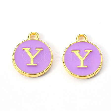 Golden Plated Alloy Enamel Charms X-ENAM-S118-10Y-1