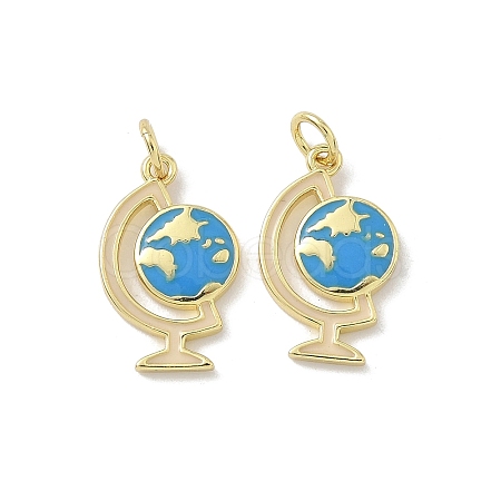 Brass Enamel Pendants KK-P325-28G-1