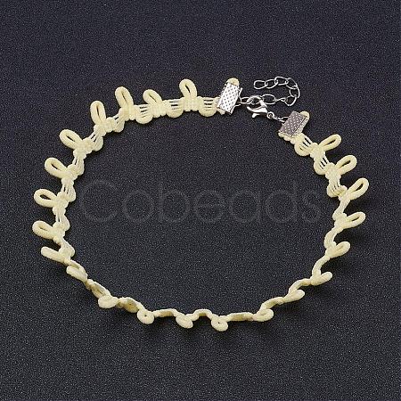 Cloth Gothic Choker Necklaces NJEW-E085-29B-1
