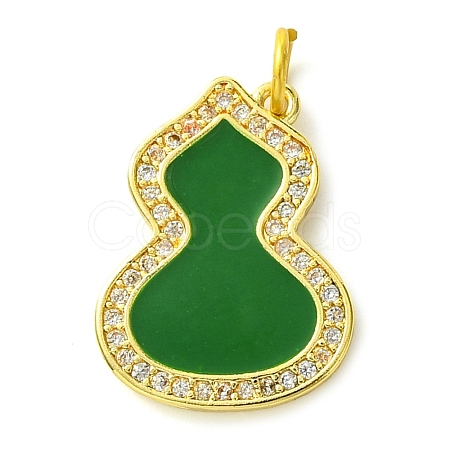 Rack Plating Brass Micro Pave Clear Cubic Zirconia Pendants KK-G501-14G-03-1