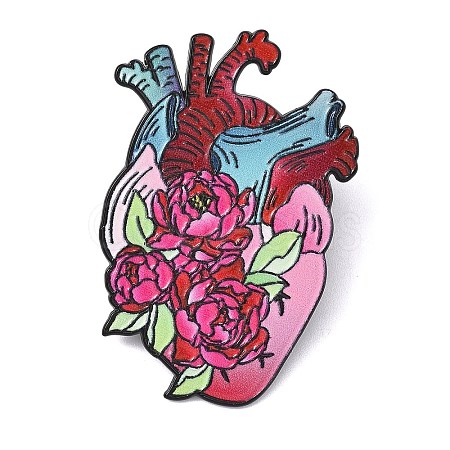 Floral Heart Enamel Brooches AL-I001-02EB-04-1