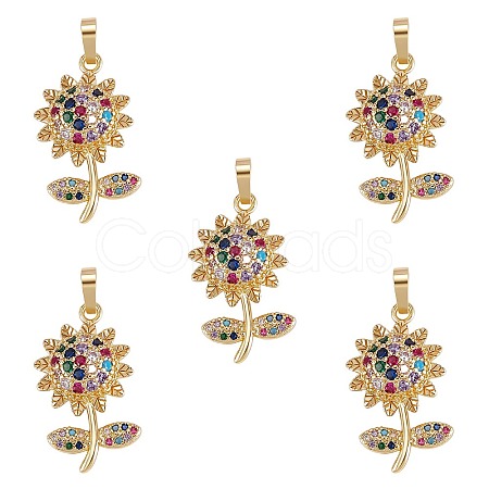 Brass Micro Pave Cubic Zirconia Pendants ZIRC-SZ0003-47-1