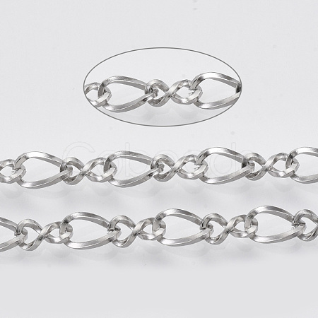 Tarnish Resistant 304 Stainless Steel Figaro Chains STAS-R100-18-1