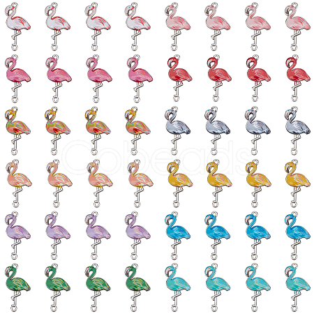 PandaHall Elite 48Pcs 12 Colors Alloy Enamel Connector Charms ENAM-PH0002-23-1