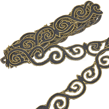 Iron on/Sew on Polyester Embroidery Auspicious Clouds Lace Ribbon OCOR-WH20020-06B-1
