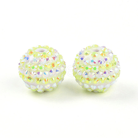 Stripe Pattern Resin AB Rhinestone Round Beads RESI-S313-18x20-13-1