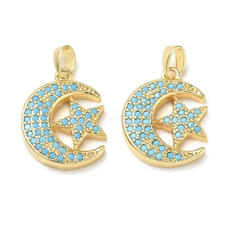 Brass Rhinestone Pendants RB-CBA6BF7-01G-1