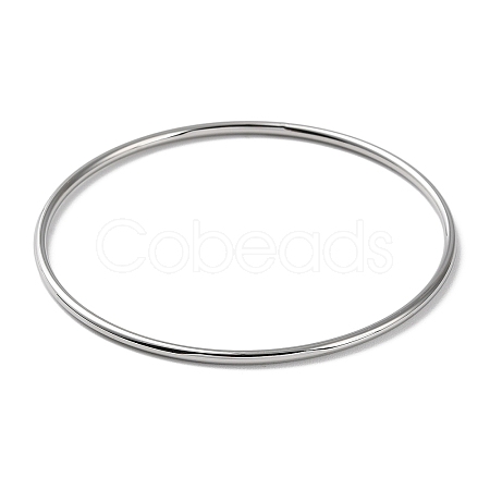 Non-Tarnish 304 Stainless Steel Simple Plain Bangle for Women High Polished BJEW-F461-01A-P-1