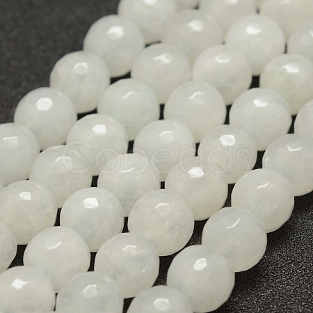 Faceted Natural White Jade Beads Strands G-F448-10mm-1
