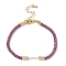 Braided Nylon Cord Bracelet Making, with Golden Tone 304 Stainless Steel Lobster Claw Clasps and Brass Findings, Blue Violet, 6-7/8 inch(17.5cm), Pin: 1mm