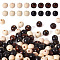 Craftdady Natural Wood Beads, Dyed, Round, Mixed Color, 12mm, Hole: 2.5mm, 12x10.5mm, Hole: 3mm, 400pcs/set